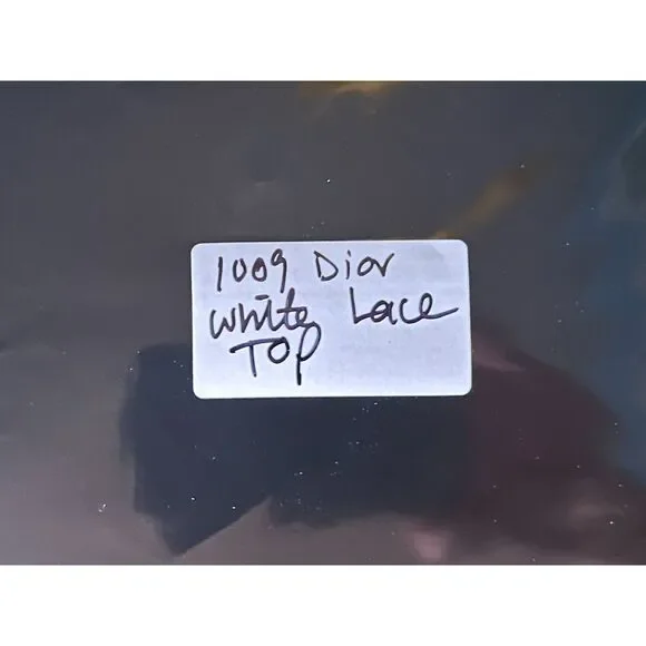 Vintage Christian DIOR White Lace Tank Top Women's Size Small - Picture 8 of 8